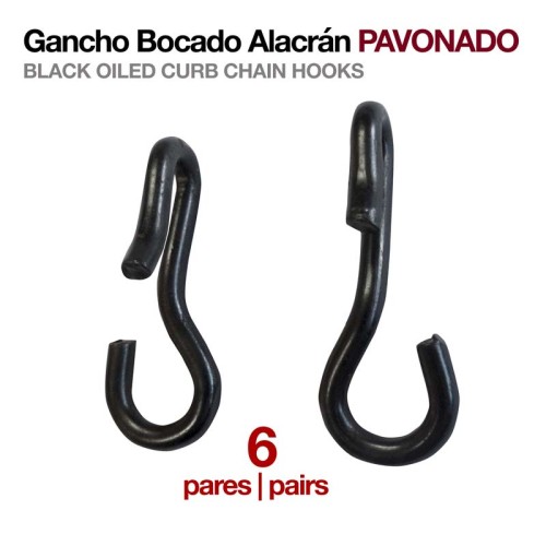 GANCHO BOCADO ALACRÃN PAVONADO 6 PARES