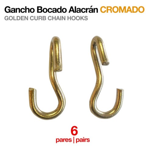 GANCHO BOCADO ALACRÃN DORADO 6 PARES