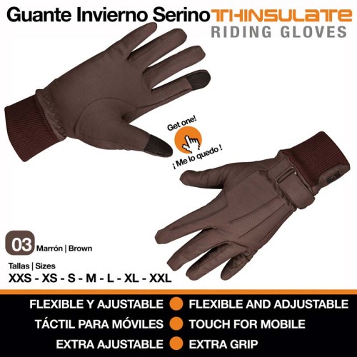 GUANTE INVIERNO SERINO THINSULATE MARRÃ“N