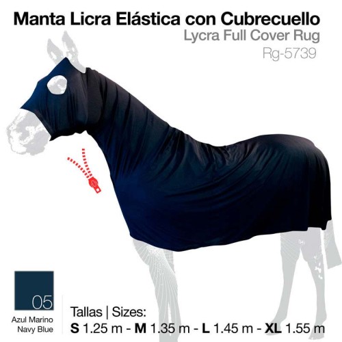 MANTA LICRA ELÃSTICA CON CUBRECUELLO AZUL