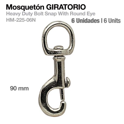 MOSQUETÃ“N GIRATORIO HM-225-06N 6uds