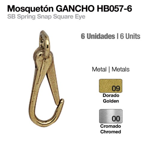 MOSQUETÃ“N GANCHO HB057-06 6uds