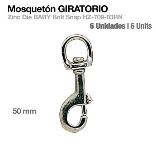 MOSQUETÃ“N GIRATORIO HZ709-03RN 6uds