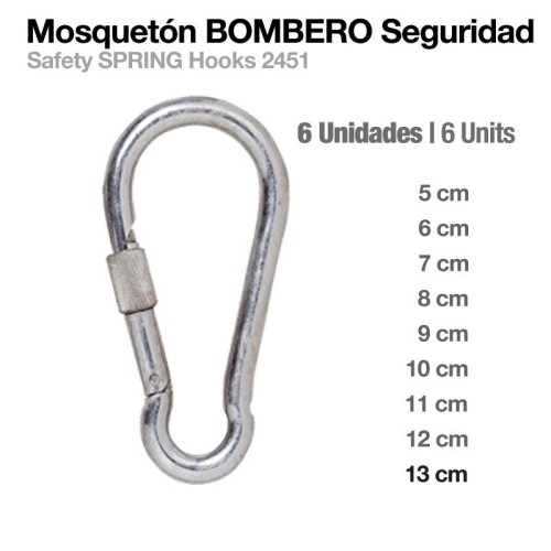 MOSQUETÃ“N BOMBERO SEGURIDAD 2451 6uds