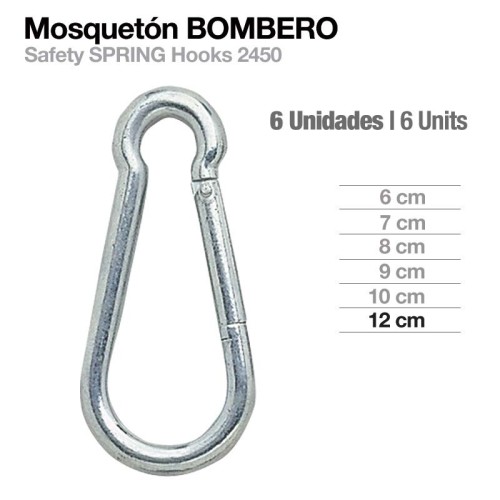 MOSQUETÃ“N BOMBERO 2450 6uds