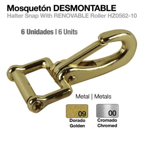 MOSQUETÃ“N DESMONTABLE HZ0562-10 6uds