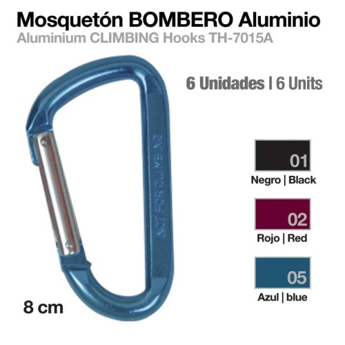 MOSQUETÃ“N BOMBERO ALUMINIO TH-7015A-8 6uds