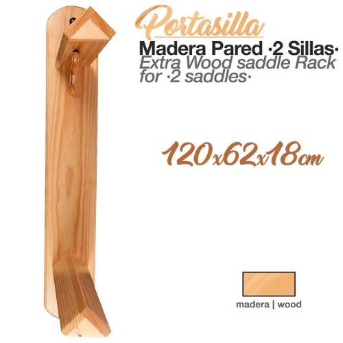 PORTASILLA MADERA PARED ZALDI 2 SILLAS 120x62x18cm