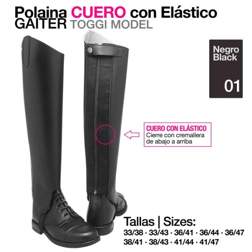 POLAINA CUERO CON ELÃSTICO GAITER