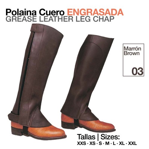 POLAINA CUERO ENGRASADA MARRON