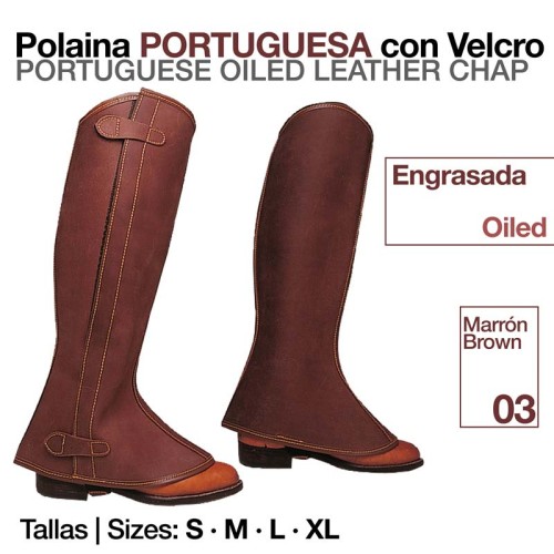 POLAINA PORTUGUESA ENGRASADA CON VELCRO