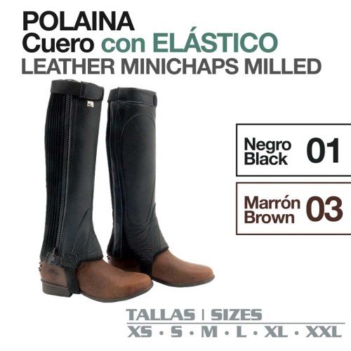 POLAINA CUERO C/ELÃSTICO