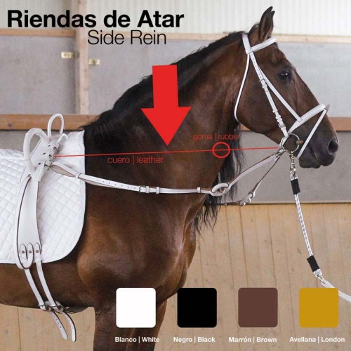 RIENDAS ATAR CUERO GOMA CORTA