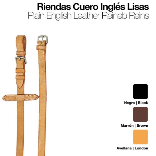 RIENDAS CUERO INGLÃ‰S LISAS 1801/0