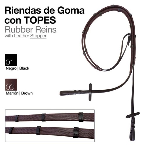 RIENDAS GOMA CUERO CON TOPES