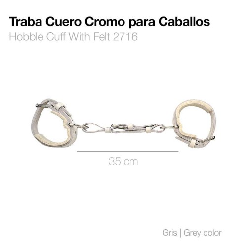 TRABA CUERO CROMO PARA CABALLOS
