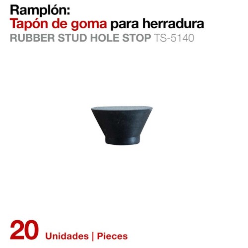 RAMPLÃ“N TAPÃ“N GOMA PARA HERRADURA TS-5140 20uds