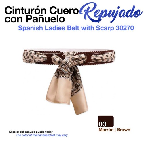 CINTURÃ“N CUERO REPUJADO C/PAÃ‘UELO 30270