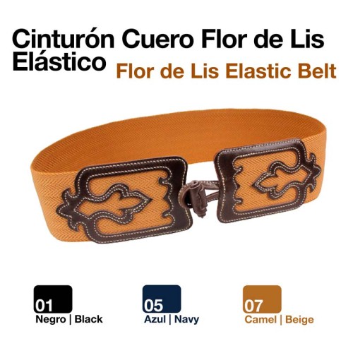 CINTURÃ“N FLOR DE LIS ELÃSTICO 80/70