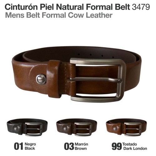 CINTURÃ“N PIEL NATURAL FORMAL BELT 3479