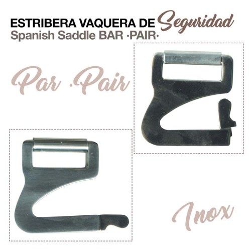 ESTRIBERA VAQUERA DE SEGURIDAD INOX PAR