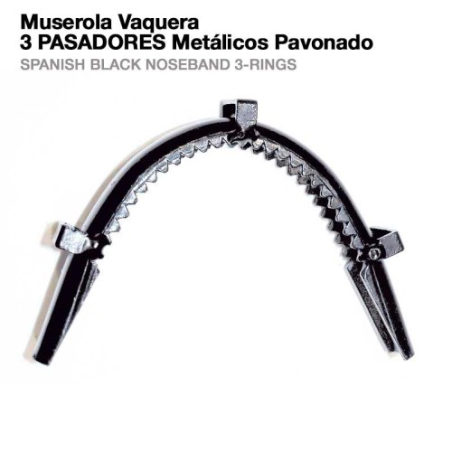 MUSEROLA VAQUERA 3 PASADORES METÃLICOS PAVONADO