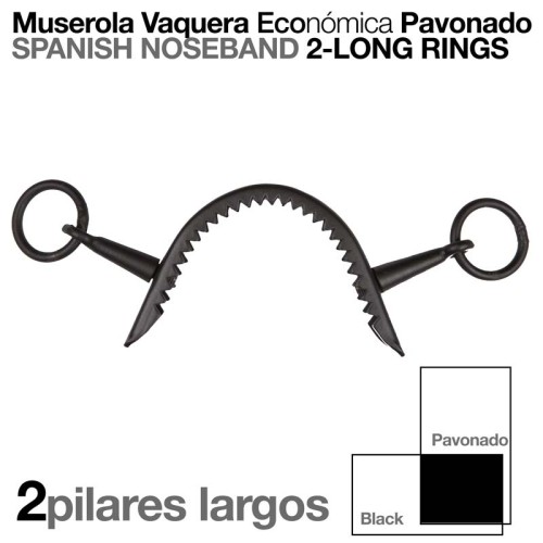 MUSEROLA VAQUERA ECO PAVONADO 2 PILARES LARGOS