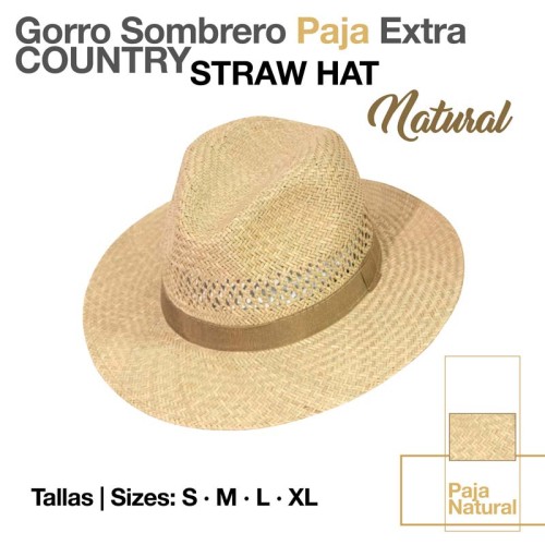 GORRO SOMBRERO PAJA EXTRA COUNTRY NATURAL
