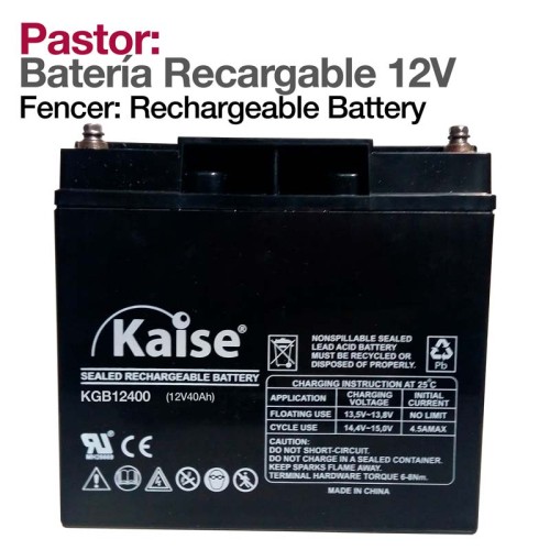 PASTOR: BATERÃA RECARGABLE 12V 47A/h