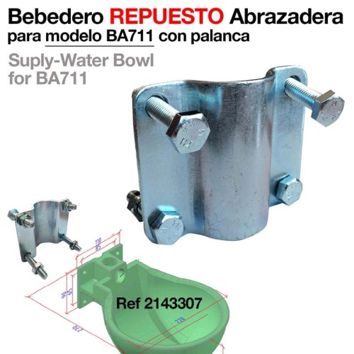 BEBEDERO REPUESTO ABRAZADERA PARA BA711 (4 AGUJEROS)