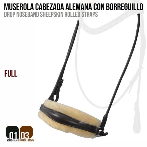 MUSEROLA CABEZADA ALEMANA CON BORREGUILLO SLT/110