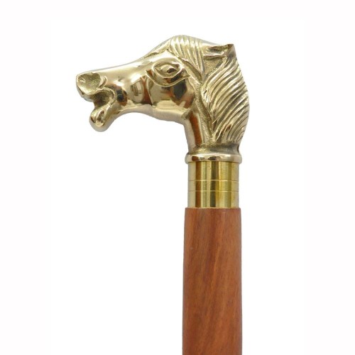 REGALO BASTON CABEZA CABALLO 90x7x2 DORADO