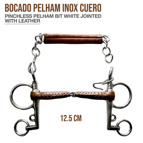 BOCADO PELHAM INOX CUERO PS2501102
