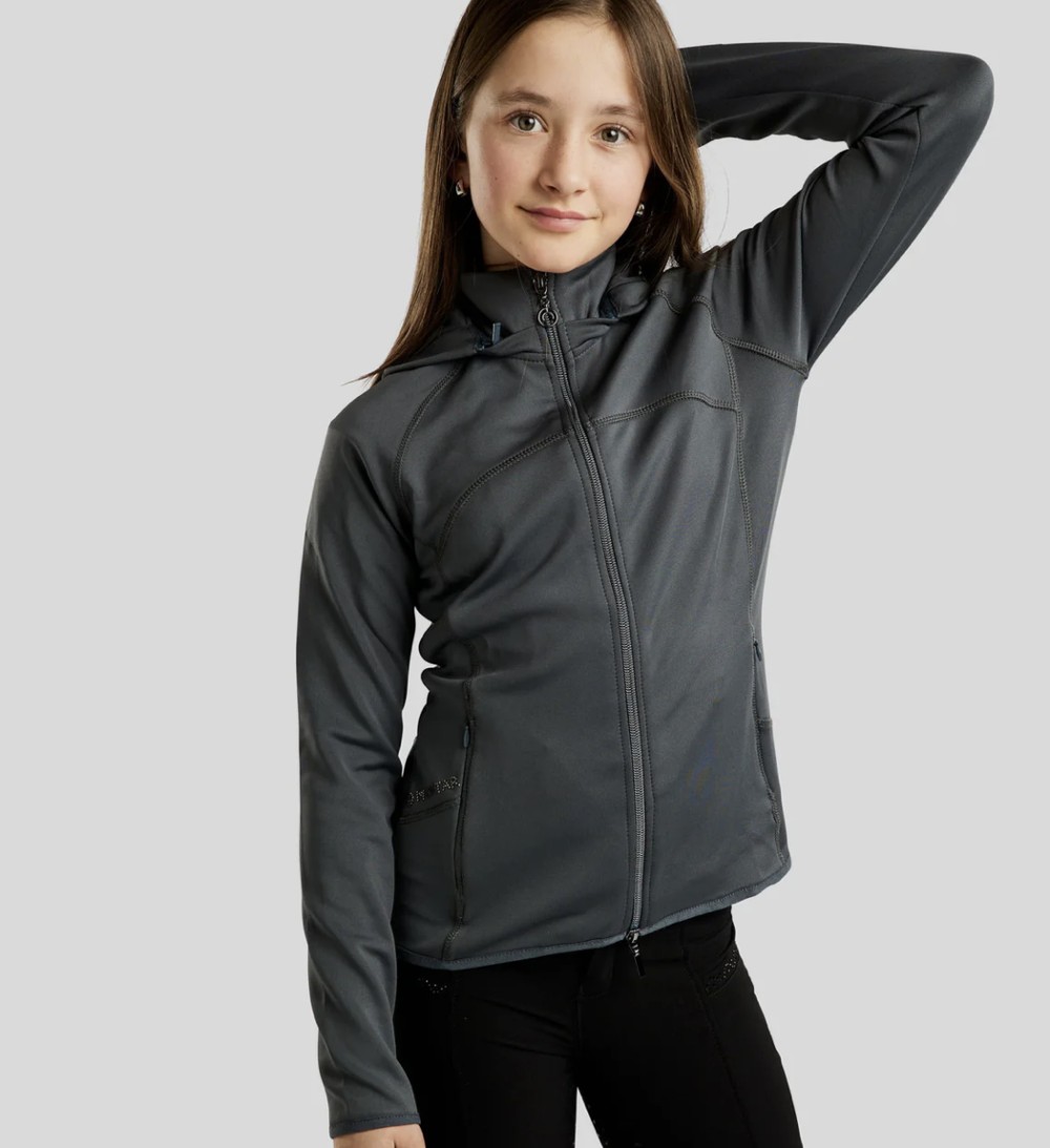 SUDADERA JUNIOR FULL ZIP GUN METAL CRYSTAL MOBLAIR MONTAR