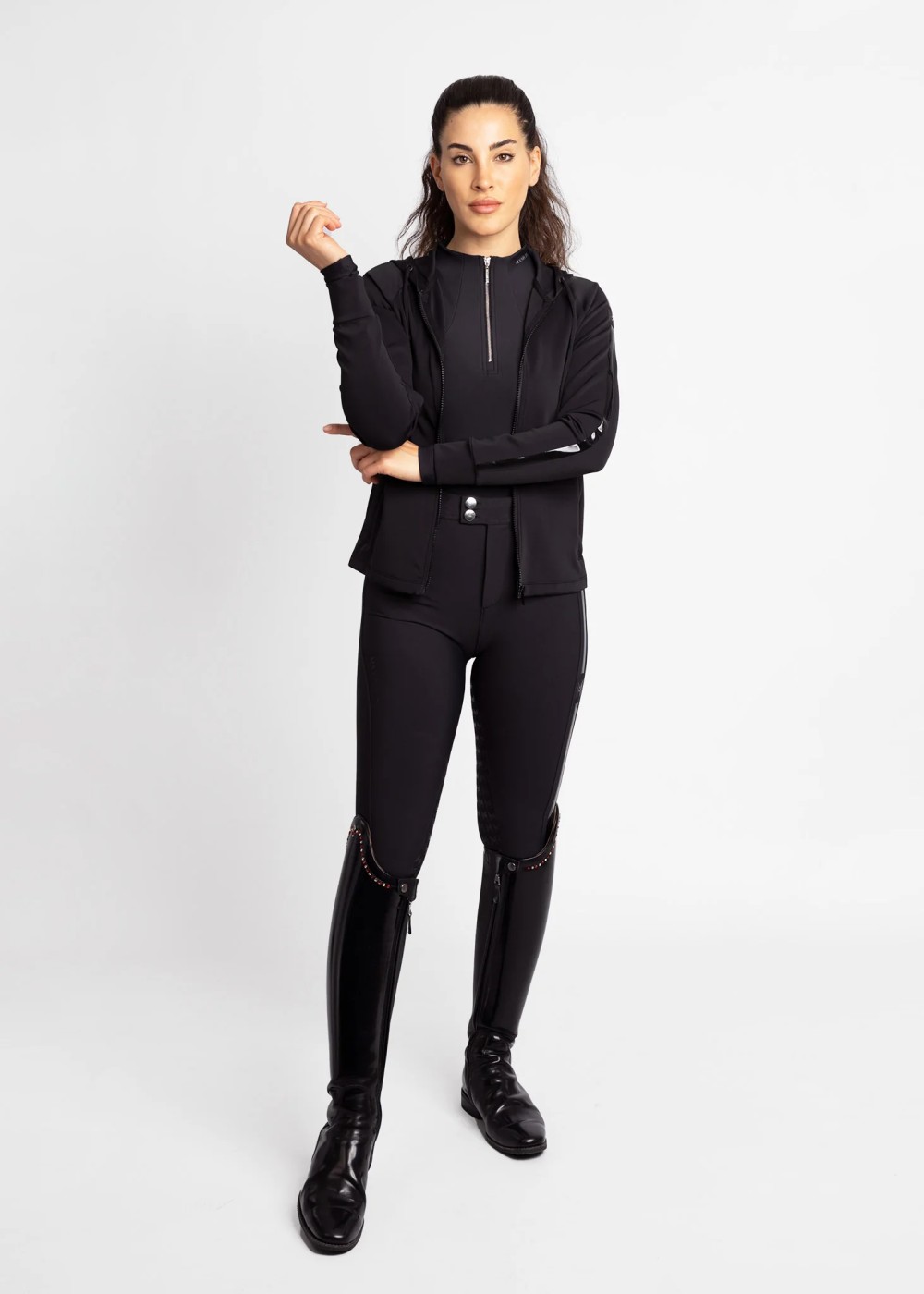 SUDADERA REFLECTION NEGRA CON CREMALLERA MAXIMILIAN