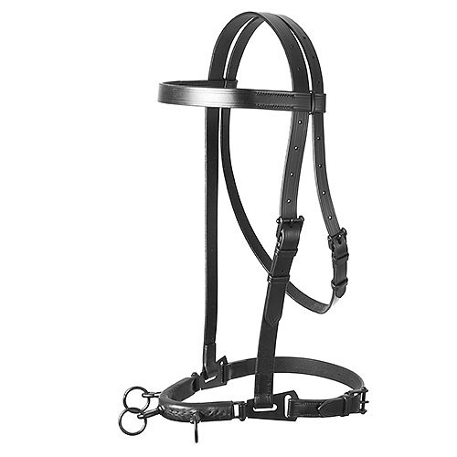 Cabezada serreta vaquera lexhis cuero c/ahogad.3 pilares forrada