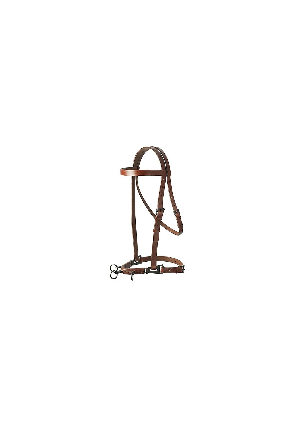 Cabezada serreta vaquera lexhis cuero c/ahogad.3 pilares forrada