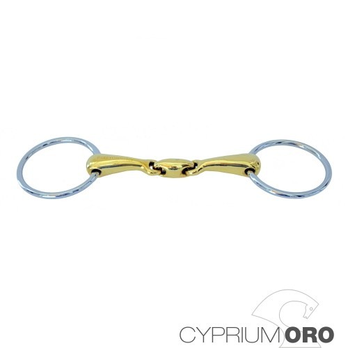 Filete sefton cyprium oro anilla embocadura hueca partida doble grosor 14 mm