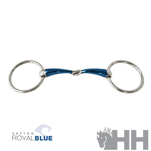 Filete sefton royal blue anilla embocadura partida curva grosor 14 mm