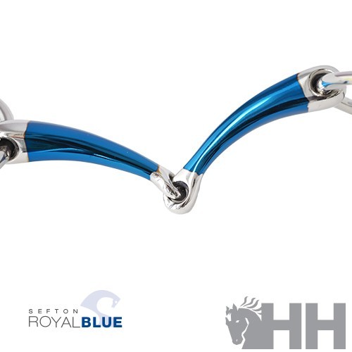 Filete sefton royal blue oliva embocadura partida curva con bloqueo grosor 14 mm 2