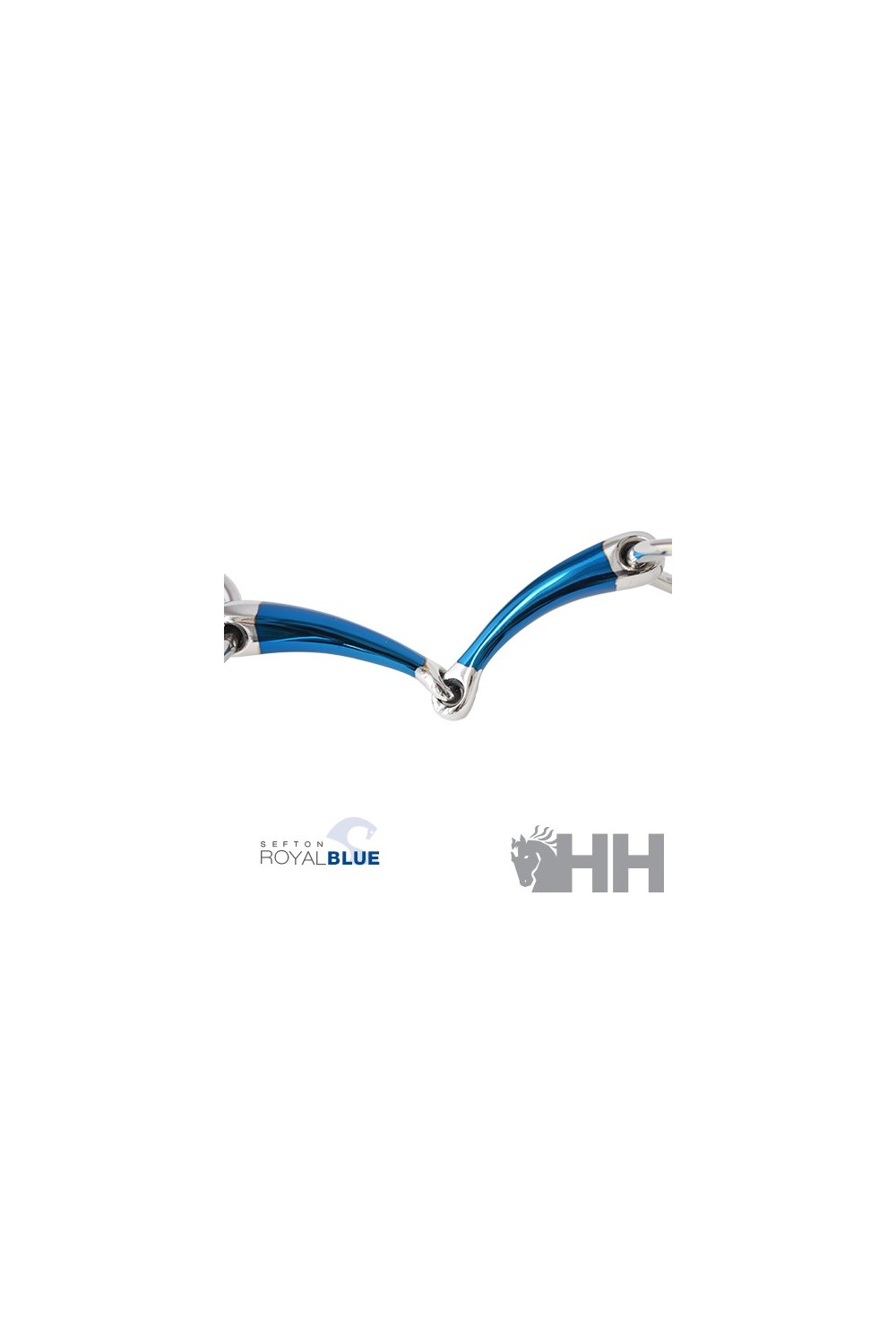 Filete sefton royal blue oliva embocadura partida curva con bloqueo grosor 14 mm