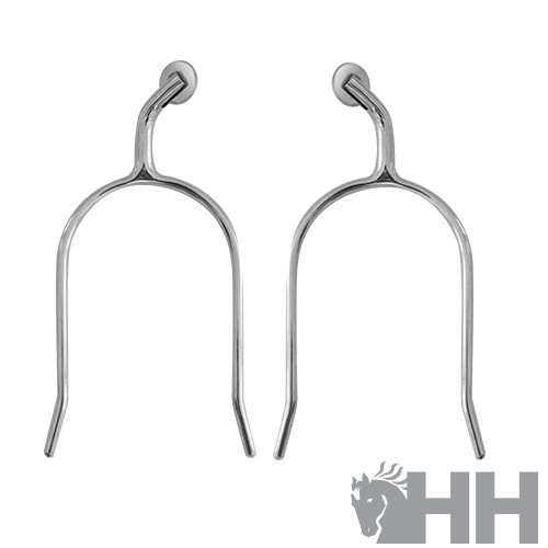 Espuelin sefton inoxidable gallo curvo hacia adentro con ruleta plana (par) 2