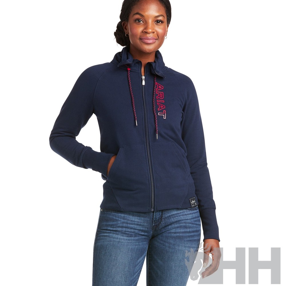 Sudadera ariat team logo full zip mujer