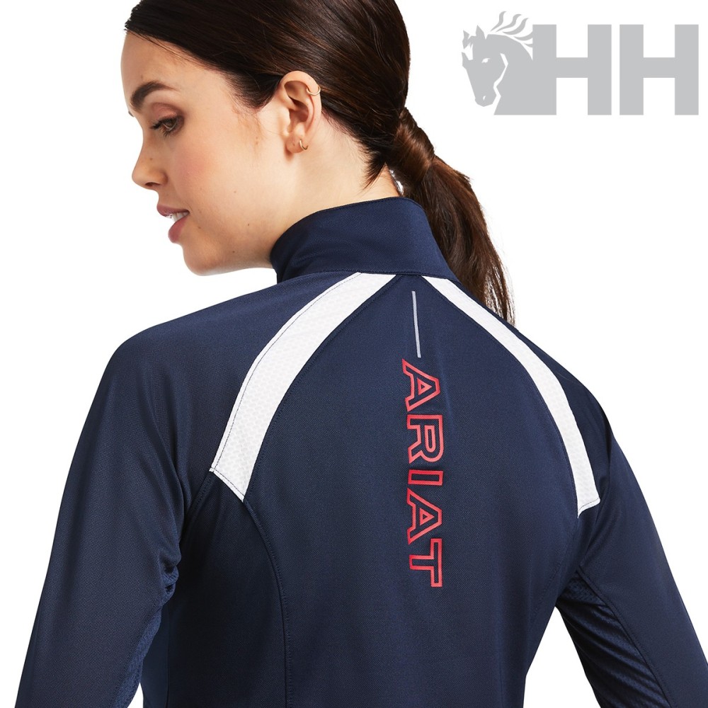 Polo ariat sunstopper 2.0 1/4 zip manga larga mujer