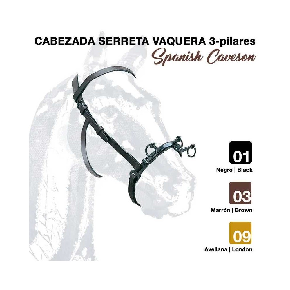 Cabezada serreta vaquera 3-pilares