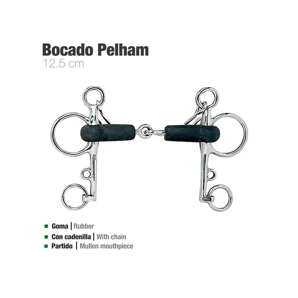 Bocado pelham partido goma 212501r