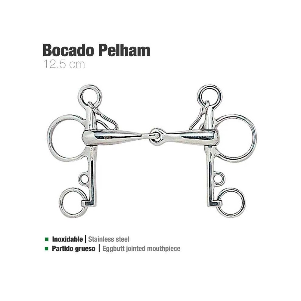 Bocado pelham partido inox 212503