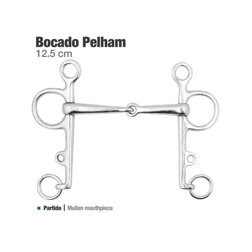 Bocado pelham partido eco. inox 25004 12.5cm