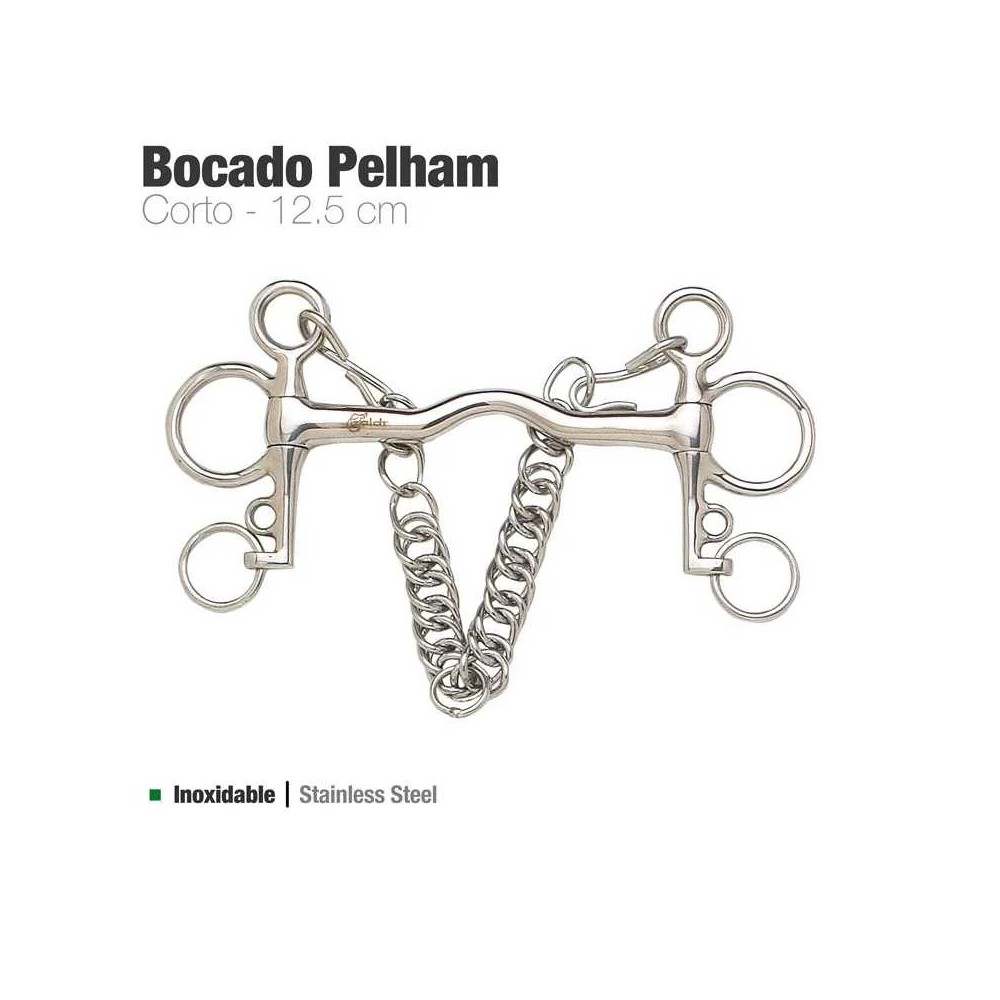 Bocado pelham corto inox 21250c-50x40