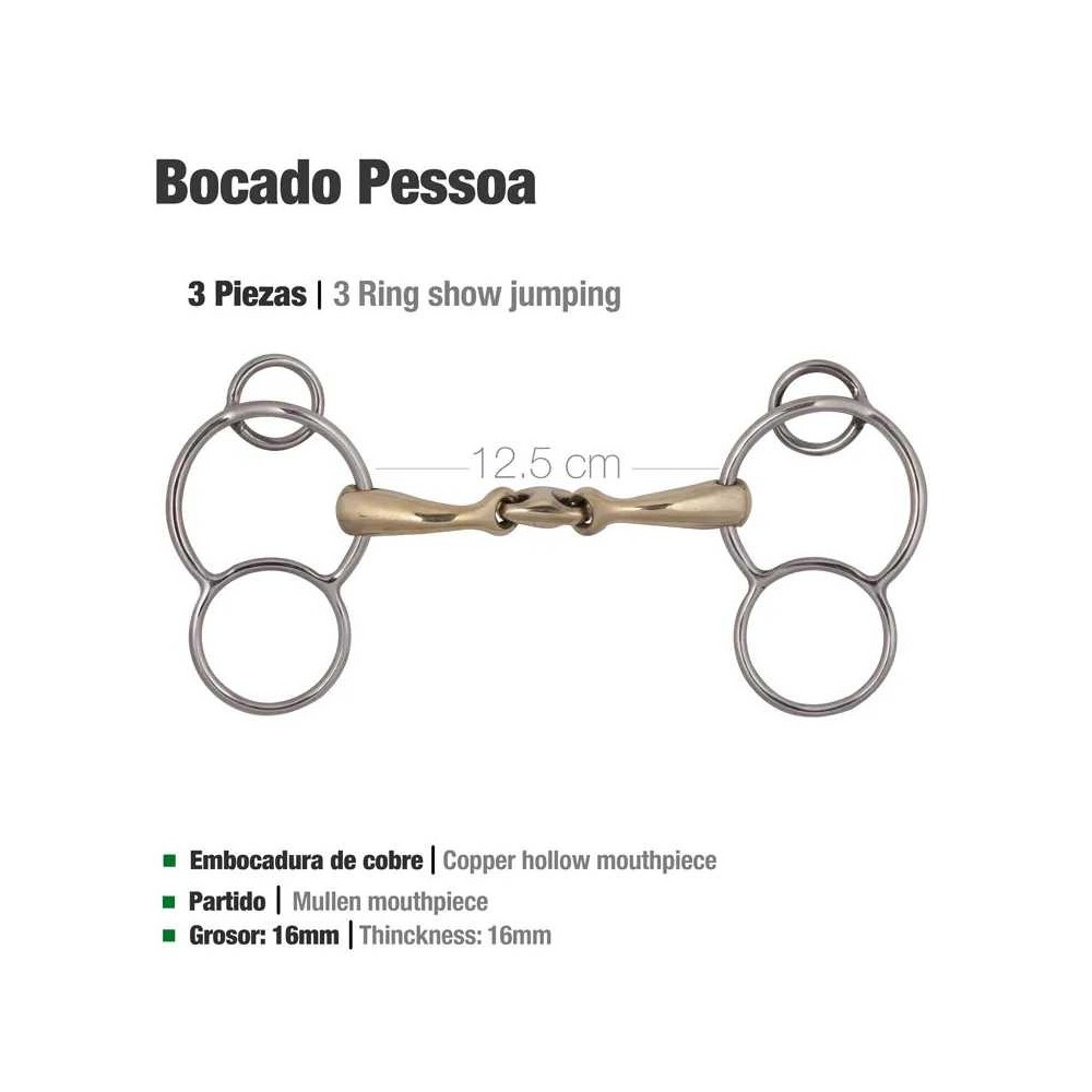 Bocado pessoa 3-piezas & arillos